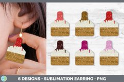 Bundle of six Ice Cream Dessert cow tag earrings sublimation designs.