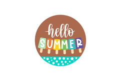 Popsicles Hello Summer Round Welcome Door Sign Product Image 2