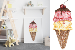 Acrylic Hand Painted Ice Cream Illustration Product Image 3