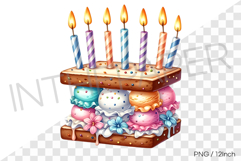 Birthday cake candle pastel ice cream sandwich PNG dessert Product Image 1