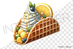 Vanilla soft serve lemon berry ice cream taco PNG dessert Product Image 1