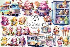 Ice Cream Watercolor Sublimation Bundle Product Image 1