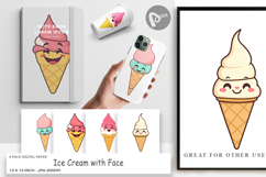 Digital Paper Smiling Ice Cream Product Image 1