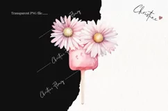 Watercolor Pink Floral Ice Cream | Wedding PNG Product Image 2