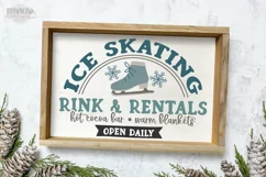 Ice Skating Rink SVG/Cut File, Winter Farmhouse Sign SVG Product Image 2