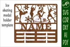 ice skater female medal holder Name svg laser cut Product Image 4
