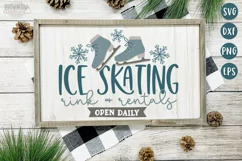Winter Ice Skating Farmhouse Sign SVG/Cut File Product Image 2