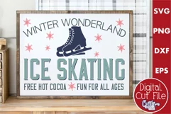 Ice Skating Sign, Vintage Christmas Farmhouse Svg Product Image 1