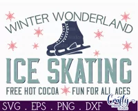 Ice Skating Sign, Vintage Christmas Farmhouse Svg Product Image 2