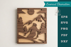 Ice Skiing Laser Cutting Wall Decor Product Image 1