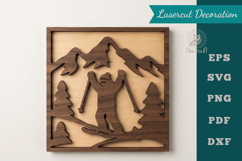 Ice Skiing Laser Cutting Wall Decor Product Image 1