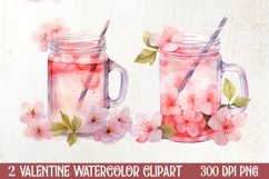 Ice Tea Cup Valentine Sublimation Ice Tea Cup Valentine Clipart  Watercolor Valentines Valentines Day Clipart Valentines Clipart Valentines 