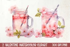 Ice Tea Cup Valentine Sublimation Ice Tea Cup Valentine Clipart  Watercolor Valentines Valentines Day Clipart Valentines Clipart Valentines 