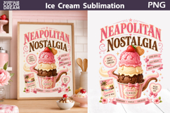 Neapolitan Ice Cream Art | Summer Wall Decor Product Image 1
