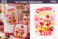 Cherry Vanilla Ice Cream | Kitchen Sublimation Product Image 1