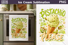 Pistachio Ice Cream Apron Sublimation | Towel Design Product Image 2