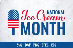 USA National Ice Cream Month SVG. Patriotic design Product Image 1