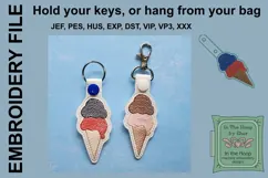 ITH Ice Cream Vinyl Key Fob or Bag Tag - Snap Tab Product Image 1