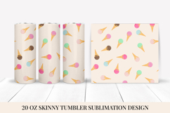 Ice Cream Tumbler Sublimation Wrap. Summer Tumbler PNG 01 Product Image 1