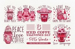 Iced Coffee Valentines Day PNG Watercolor