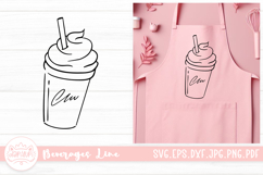 Iced Coffee Beverages Outline SVG Cut File Product Image 1