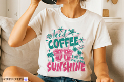 Iced Coffee Sunshine Summer Graphic Tee SVG PNG Design Product Image 1