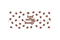 iced coffee and books coffee mug sublimation wrap glass mug wrap svg presized for 11oz and 15oz glass ready to cut and sublimation files