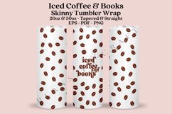 iced coffee books skinny tumbler sublimation design for 20oz and 30oz skinny tumbler sublimation wrap