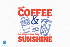 Iced Coffee Sunshine PNG, Summer Digital Design Product Image 1