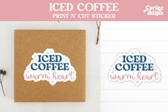 Iced Coffee Warm Heart Sticker
