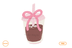 Iced coffee and iced matcha hand drawn png Product Image 2