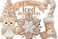 Gingerbread Clip Art PNG, Christmas Ornament Icons Clipart Product Image 1