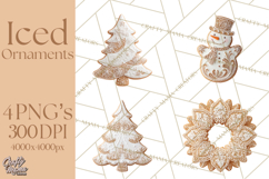 Gingerbread Clip Art PNG, Christmas Ornament Icons Clipart Product Image 1