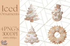 Gingerbread Clip Art PNG, Christmas Ornament Icons Clipart Product Image 1