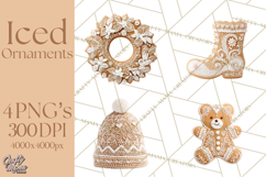 Gingerbread Clip Art PNG, Christmas Ornament Icons Clipart Product Image 1