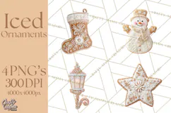 Gingerbread Clip Art PNG, Christmas Ornament Icons Clipart Product Image 1