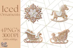 Gingerbread Clip Art PNG, Christmas Ornament Icons Clipart Product Image 1