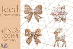 Gingerbread Clip Art PNG, Christmas Ornament Icons Clipart Product Image 1