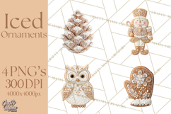 Gingerbread Clip Art PNG, Christmas Ornament Icons Clipart Product Image 1