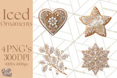 Gingerbread Clip Art PNG, Christmas Ornament Icons Clipart Product Image 1