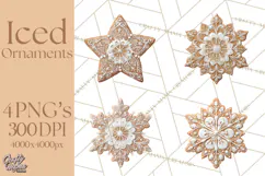 Gingerbread Clip Art PNG, Christmas Ornament Icons Clipart Product Image 1