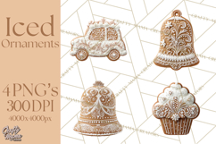 Gingerbread Clip Art PNG, Christmas Ornament Icons Clipart Product Image 1
