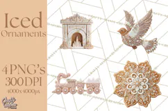 Gingerbread Clip Art PNG, Christmas Ornament Icons Clipart Product Image 1