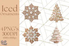 Gingerbread Clip Art PNG, Christmas Ornament Icons Clipart Product Image 1