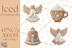 Gingerbread Clip Art PNG, Christmas Ornament Icons Clipart Product Image 1