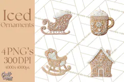 Gingerbread Clip Art PNG, Christmas Ornament Icons Clipart Product Image 1