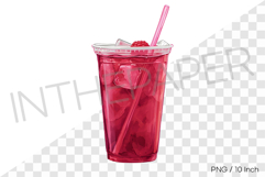 Iced Raspberry Tea PNG Drink Clipart beverage summer cartoon Product Image 1