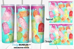 Ice Pop 20 oz. Skinny Tumbler Wrap Summer Watercolor Glitter Product Image 1