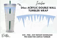 Winter Icicles Starbucks 24oz Acrylic Tumbler Cup SVG File Product Image 1