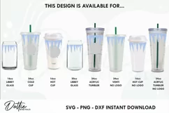 Winter Icicles Starbucks 24oz Acrylic Tumbler Cup SVG File Product Image 3